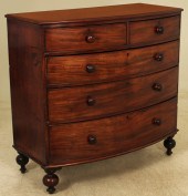 ENGLISH MAHOGANY BOWFRONT CHES