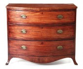 English mahogany bowfront ches