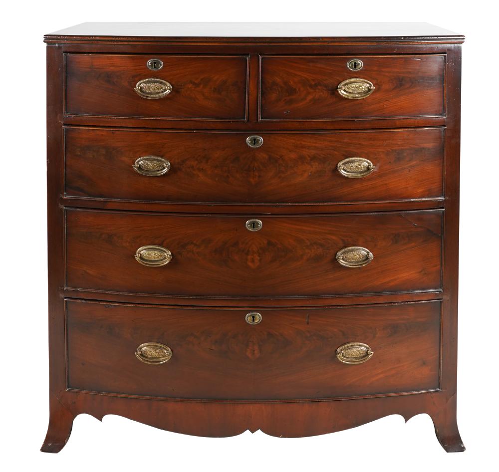 ENGLISH MAHOGANY BOWFRONT CHEST