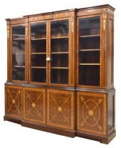 ENGLISH MAHOGANY BREAKFRONT BO