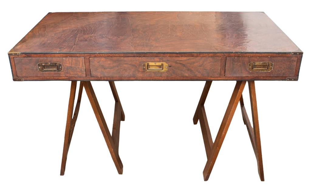 ENGLISH MAHOGANY CAMPAIGN DESK