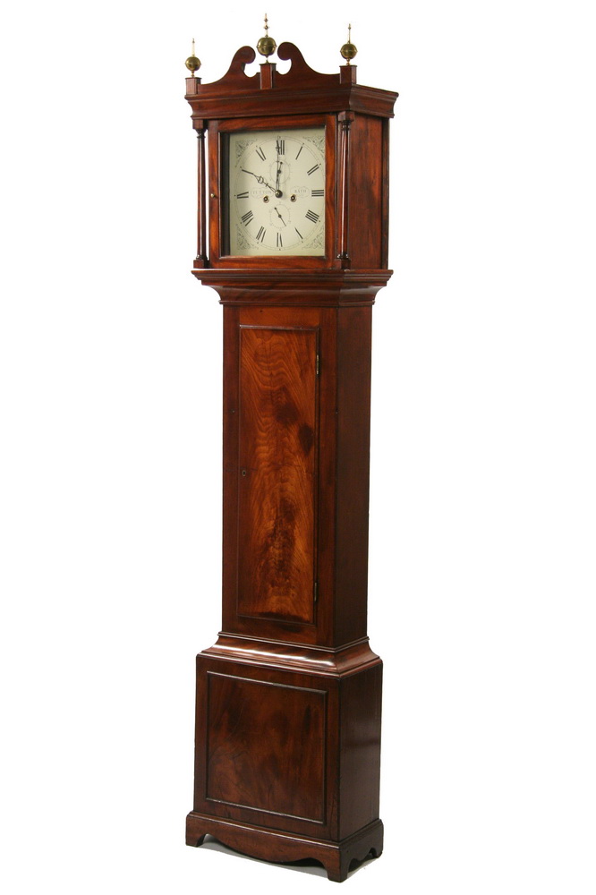 ENGLISH MAHOGANY CASE CLOCK - Circa