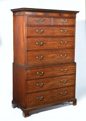 ENGLISH MAHOGANY CHEST ON CHES