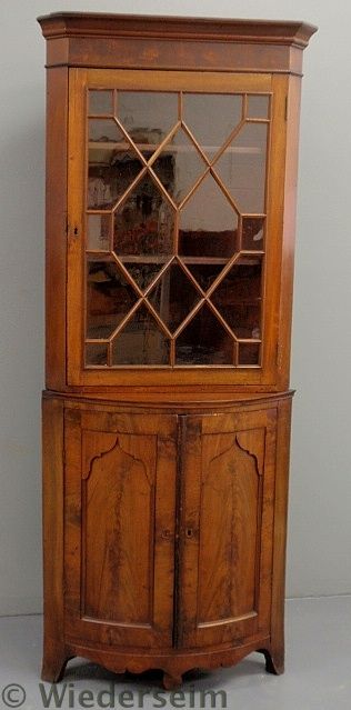 English mahogany corner cupboard