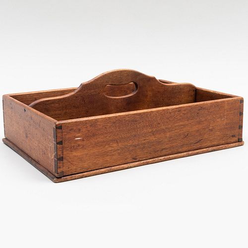 ENGLISH MAHOGANY CUTLERY CADDY5 3/4