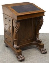 ENGLISH MAHOGANY DAVENPORT WRI
