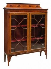 ENGLISH MAHOGANY DISPLAY CHINA