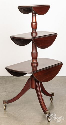 ENGLISH MAHOGANY DUMBWAITER, CA.