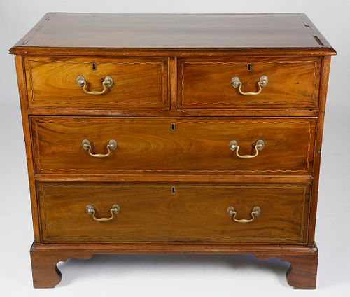 ENGLISH MAHOGANY FOUR DRAWER INLAID