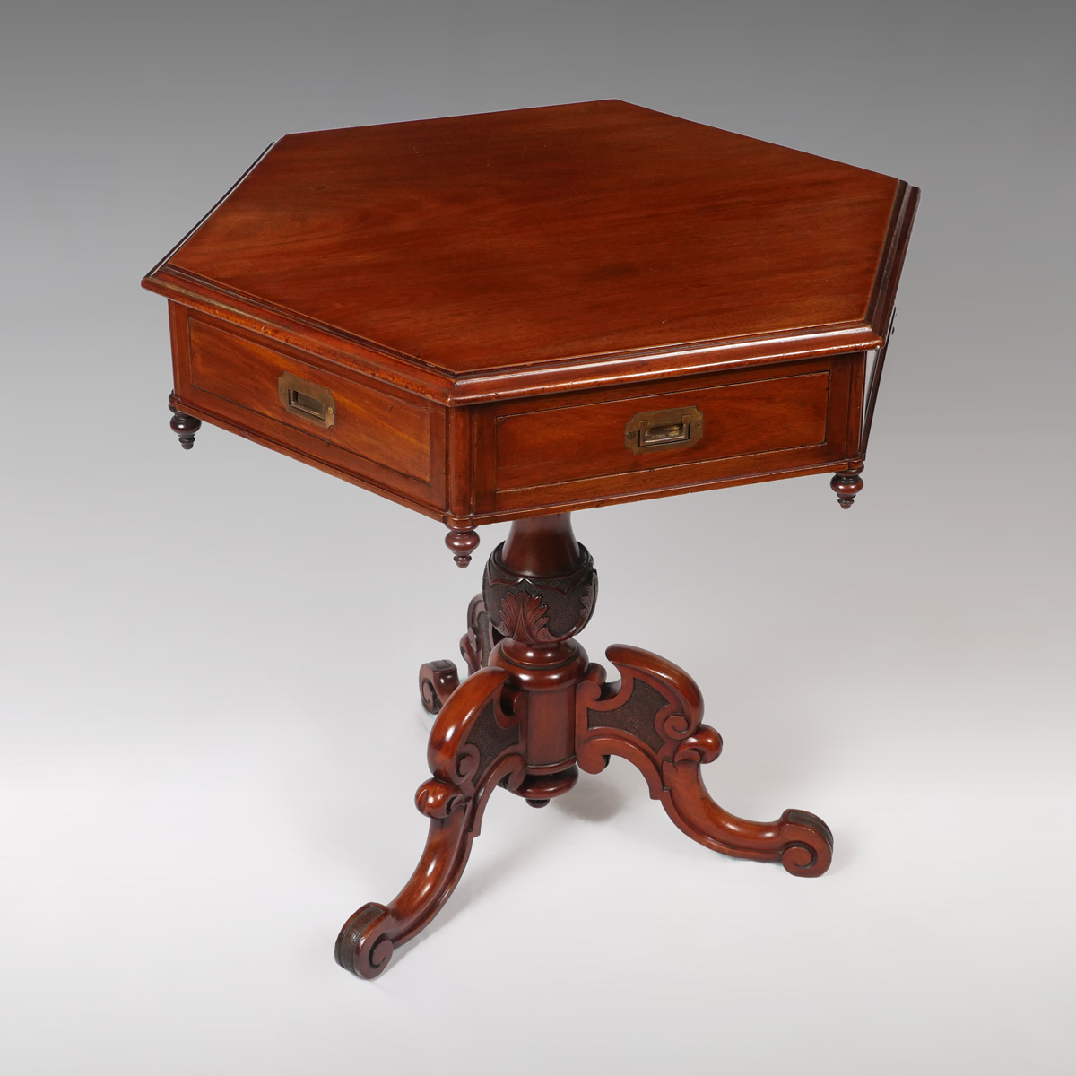 ENGLISH MAHOGANY HEXAGONAL RENT