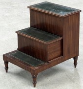 ENGLISH MAHOGANY LIBRARY STEP