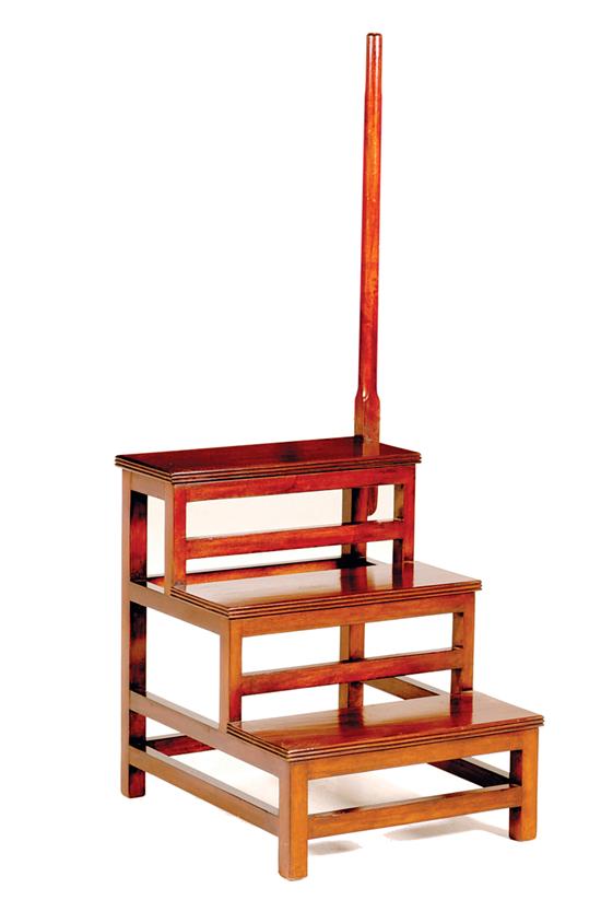 English mahogany library steps