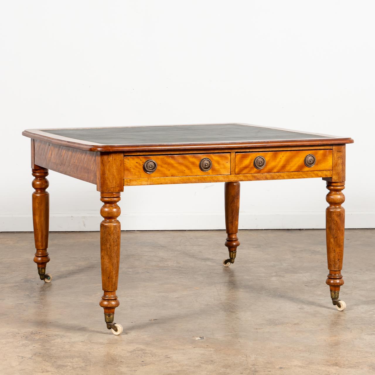 ENGLISH MAHOGANY LIBRARY TABLE, CA.