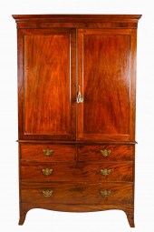 ENGLISH MAHOGANY LINEN PRESSwi