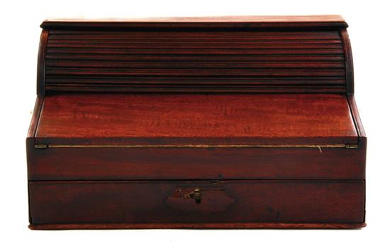 English mahogany roll-top lap