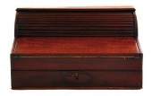 English mahogany roll-top lap