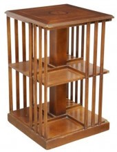 ENGLISH MAHOGANY ROTATING BOOK