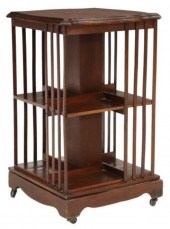 ENGLISH MAHOGANY ROTATING BOOK