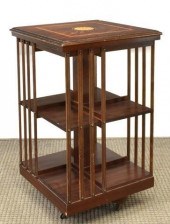 ENGLISH MAHOGANY ROTATING BOOK