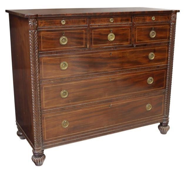 ENGLISH MAHOGANY SECRETARY CHEST OF