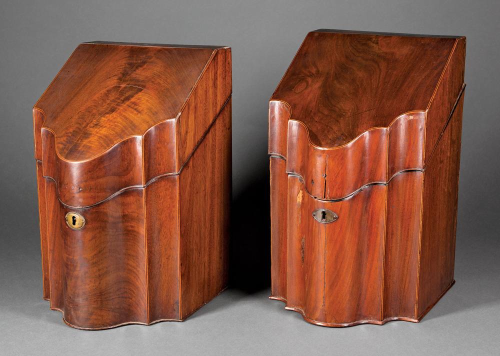 ENGLISH MAHOGANY SERPENTINE FRONT