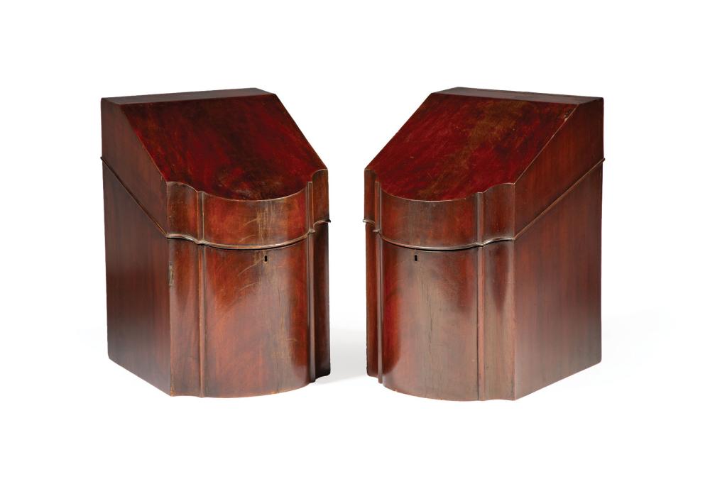 ENGLISH MAHOGANY SERPENTINE FRONT