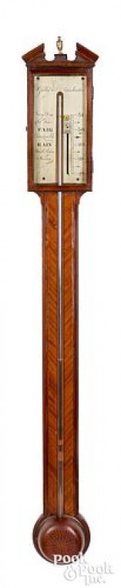 ENGLISH MAHOGANY STICK BAROMET