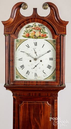 ENGLISH MAHOGANY TALL CASE CLOCK,
