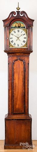 ENGLISH MAHOGANY TALL CASE CLOCK,