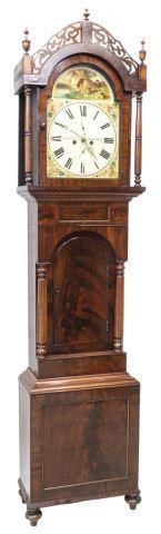 ENGLISH MAHOGANY TALL CASE CLOCK,