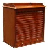 ENGLISH MAHOGANY TAMBOUR-FRONT