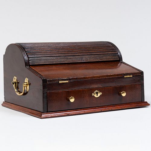 ENGLISH MAHOGANY TAMBOUR FRONT