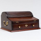 ENGLISH MAHOGANY TAMBOUR FRONT