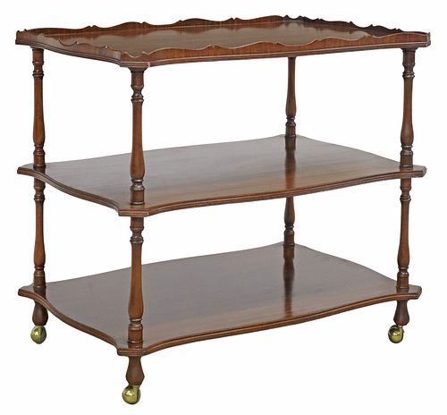ENGLISH MAHOGANY THREE-TIER