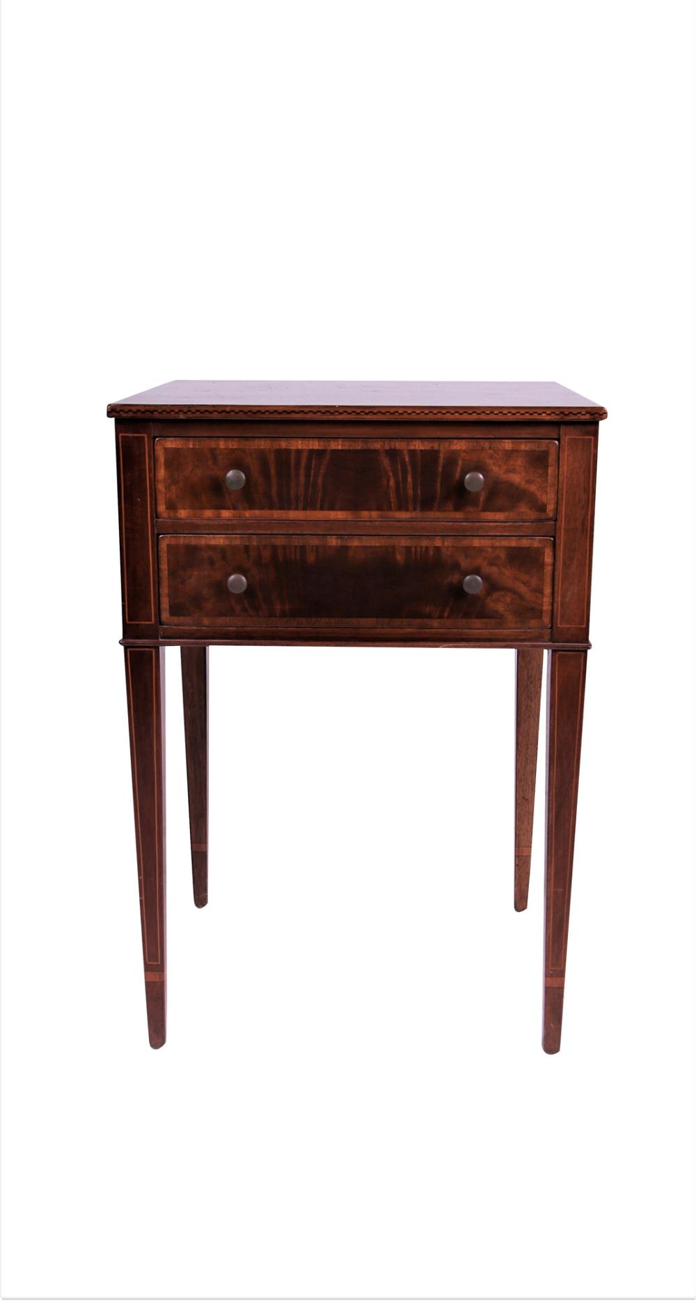 ENGLISH MAHOGANY TWO-DRAWER END