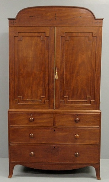 English mahogany two-part linen