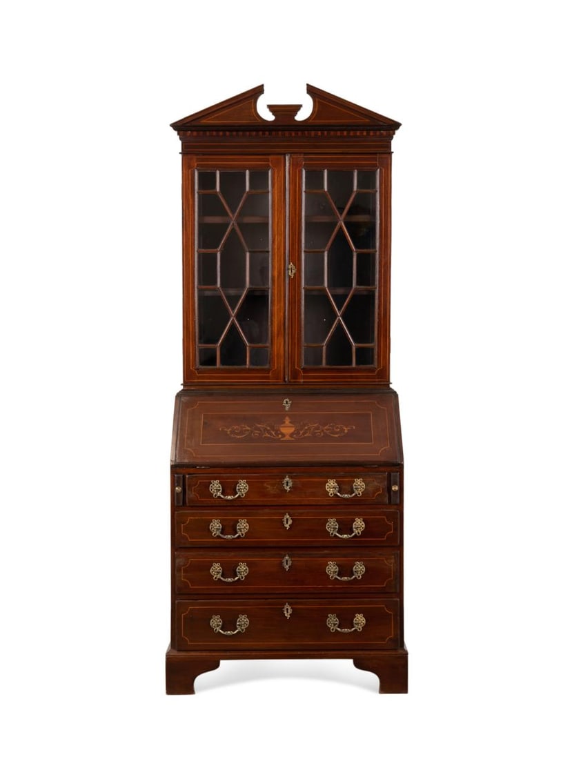 ENGLISH MAHOGANY VENEER SECRETARY