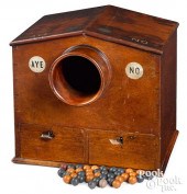 ENGLISH MAHOGANY VOTING BOX, C