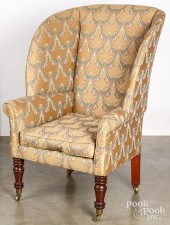 ENGLISH MAHOGANY WING CHAIR, 1