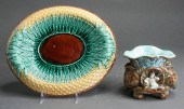 ENGLISH MAJOLICA 'BASKET WEAVE