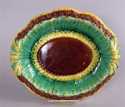 English majolica bread plate   