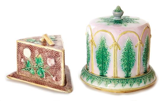 English Majolica cheese bell and