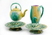 English majolica pitcher teapo