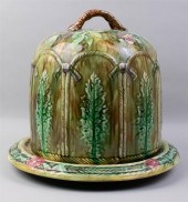 ENGLISH MAJOLICA 'RIBBON AND L