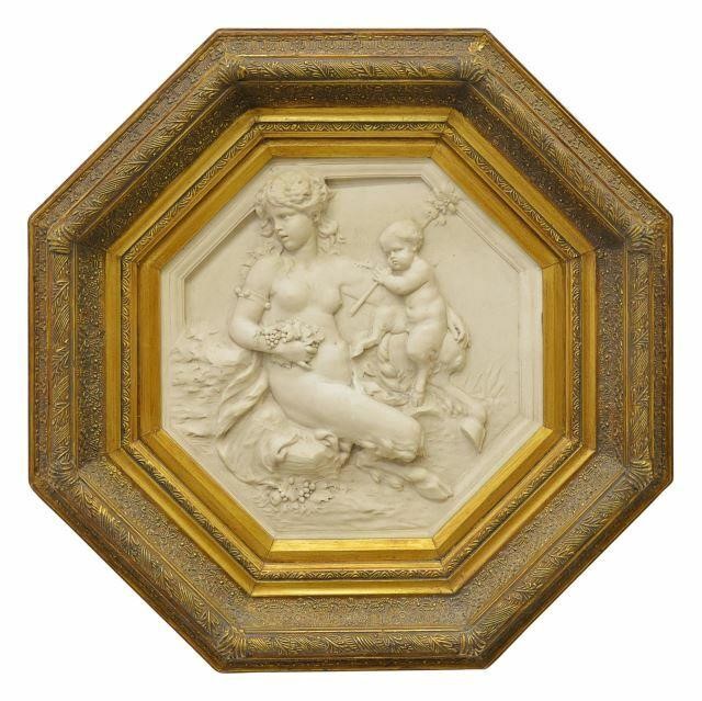 ENGLISH MARBLE RELIEF PLAQUE