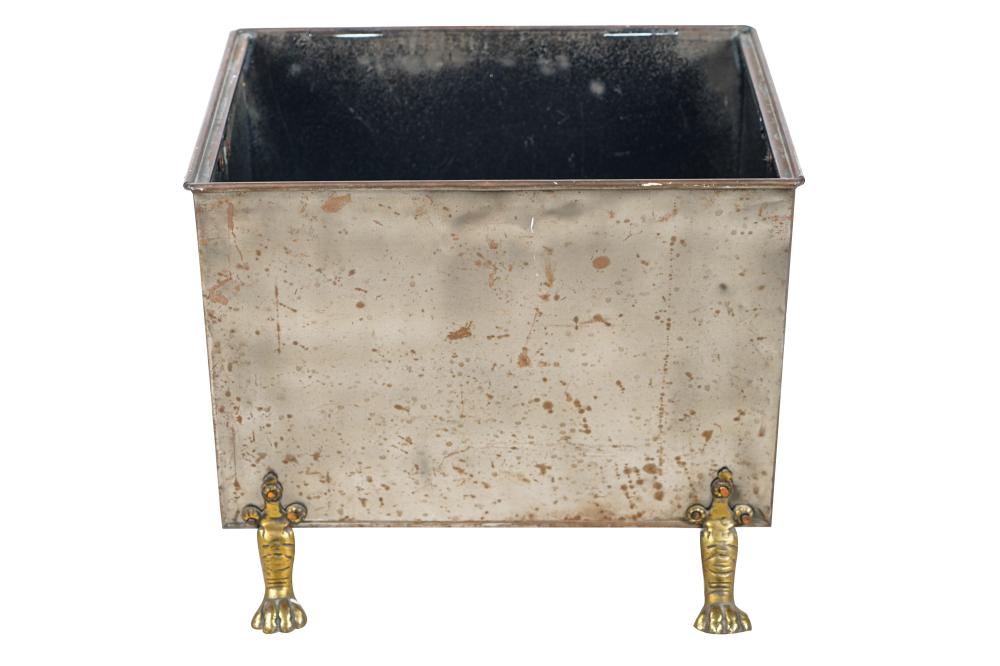 ENGLISH METAL BINon brass paw feet,
