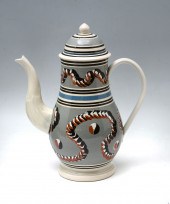 ENGLISH MOCHA WARE COFFEE POT: