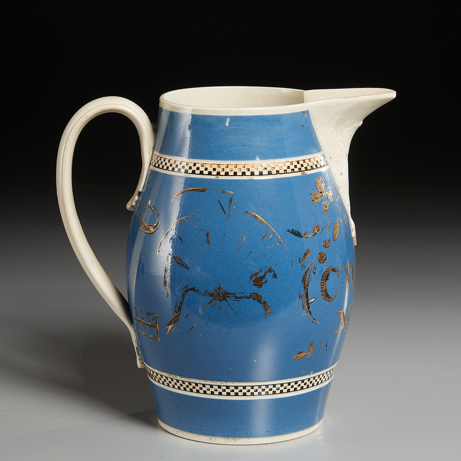 ENGLISH MOCHAWARE GILT-DECORATED