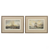 ENGLISH NAVAL SEASCAPE COLORED