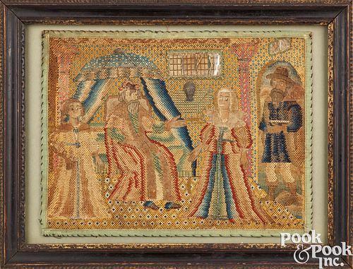 ENGLISH NEEDLEWORK PICTURE, 18TH